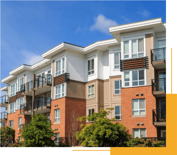 A Group of Apartment Buildings With Balconies and Balconies